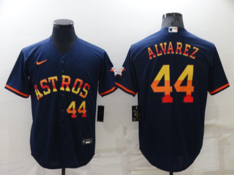 Men Houston Astros 44 Alvarez Blue Rainbow Edition Game Nike 2022 MLB Jersey